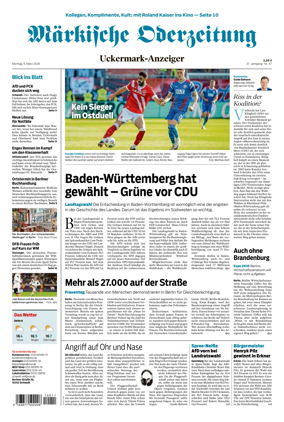 Cover of Markische Oderzeitung Uckermarkanzeiger