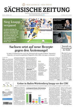 Cover of Sachsische Zeitung (Dresden)