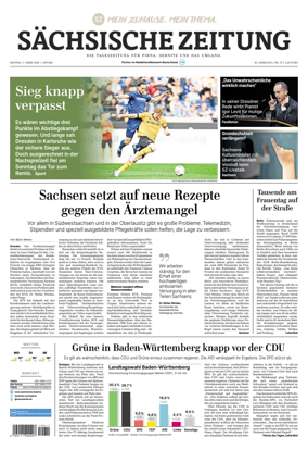 Cover of Sachsische Zeitung (Pirna Sebnitz)