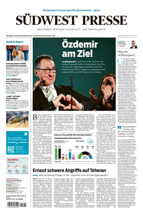 Cover of Sudwest Presse - Metzinger Uracher Volksblatt - Der Ermstalbote