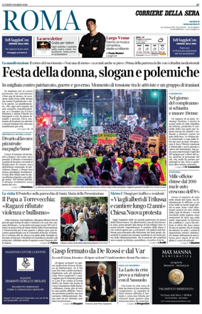 Cover of Corriere della Sera (Roma)