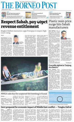 Cover of The Borneo Post (Sabah)