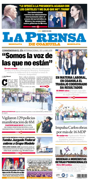 Cover of La Prensa de Coahuila