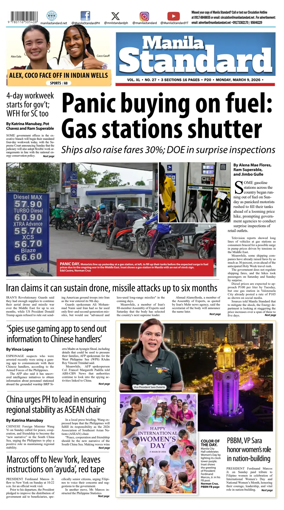 Cover of Manila Standard