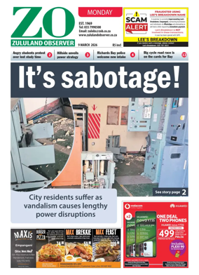 Cover of Zululand Observer - Monday