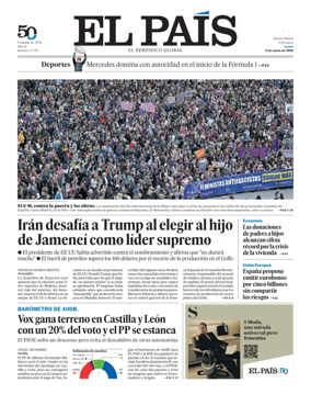 Cover of El Pais Madrid