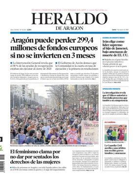 Cover of Heraldo de Aragon