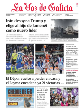 Cover of La Voz de Galicia (A Coruna)