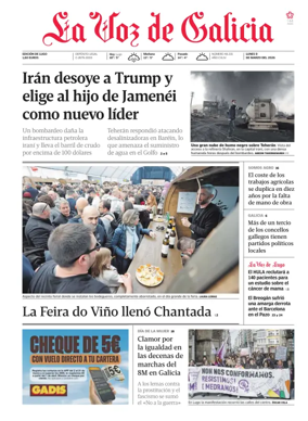 Cover of La Voz de Galicia (Lugo)