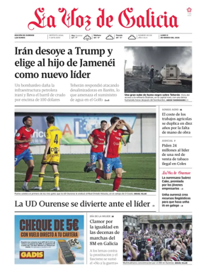 Cover of La Voz de Galicia (Ourense)