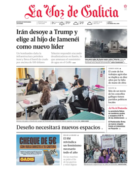 Cover of La Voz de Galicia (Pontevedra)