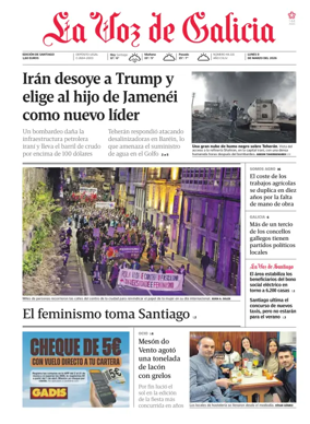 Cover of La Voz de Galicia (Santiago)