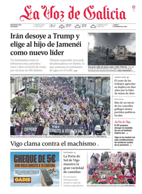 Cover of La Voz de Galicia (Vigo)