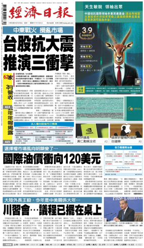 Cover of Economic Daily News (Taiwan)
