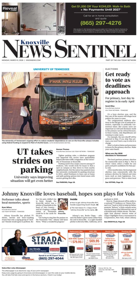 Cover of Knoxville News Sentinel