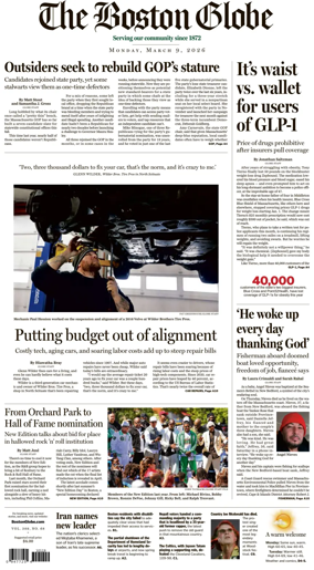 Cover of The Boston Globe