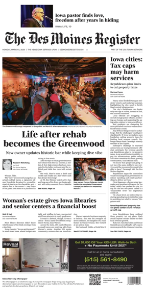 Cover of The Des Moines Register