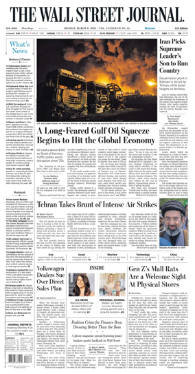 Cover of The Wall Street Journal