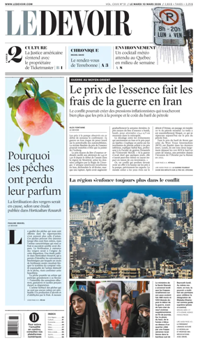 Cover of Le Devoir