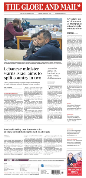 Cover of The Globe and Mail (BC Edition)