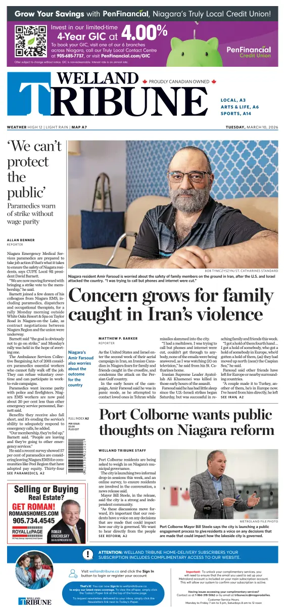 Cover of The Welland Tribune