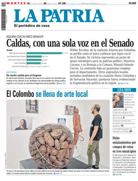 Cover of La Patria (Colombia)