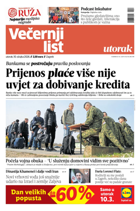 Cover of Vecernji list - Zagreb