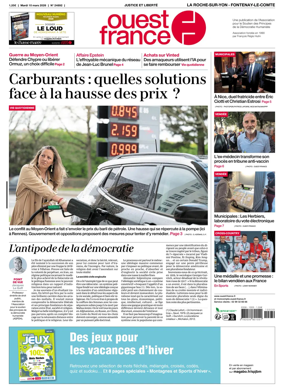 Cover of Ouest France (La Roche-sur-Yon - Fontenay-le-Comte)