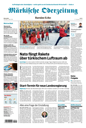 Cover of Markische Oderzeitung Eberswalde