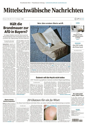Cover of Mittelschwaebische Nachrichten