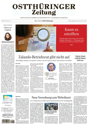 Cover of Ostthuringer Zeitung (Landkreis Saalfeld-Rudolstadt)