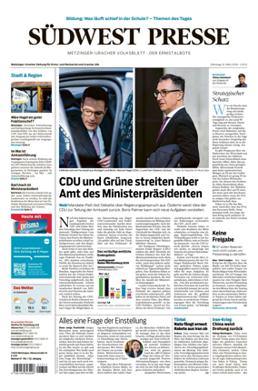 Cover of Sudwest Presse - Metzinger Uracher Volksblatt - Der Ermstalbote