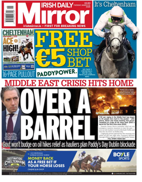 Cover of Irish Daily Mirror