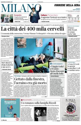 Cover of Corriere della Sera (Milano)