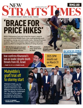 Cover of New Straits Times