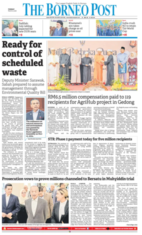 Cover of The Borneo Post (Sarawak)