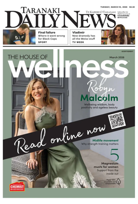 Cover of Taranaki Daily News