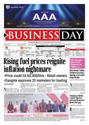 Cover of Business Day (Nigeria)