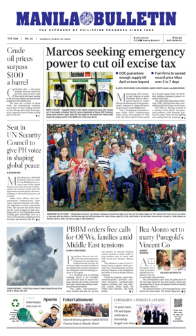 Cover of Manila Bulletin