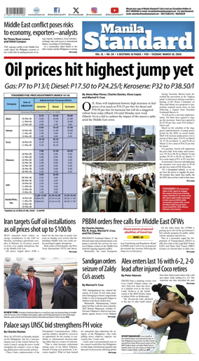 Cover of Manila Standard