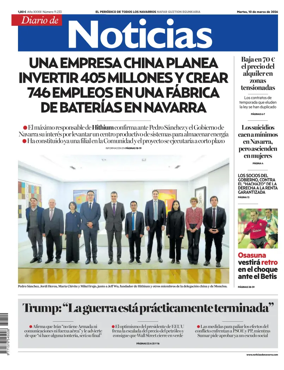 Cover of Diario de Noticias (Spain)