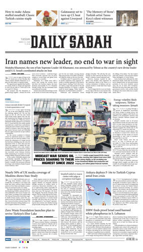 Cover of Daily Sabah (Turkey)