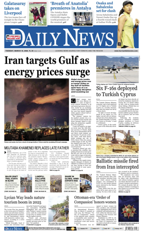 Cover of Hurriyet Daily News & Economic Review