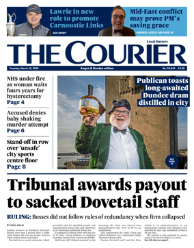 Cover of The Courier & Advertiser (Angus and Dundee)