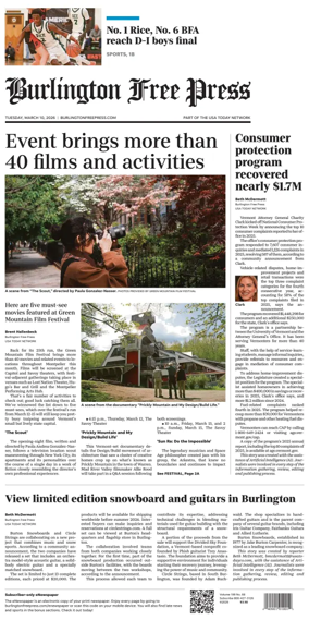 Cover of Burlington Free Press