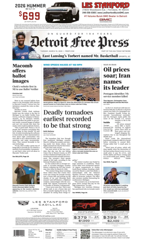 Cover of Detroit Free Press