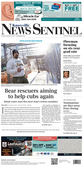 Cover of Knoxville News Sentinel