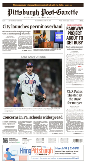 Cover of Pittsburgh Post-Gazette