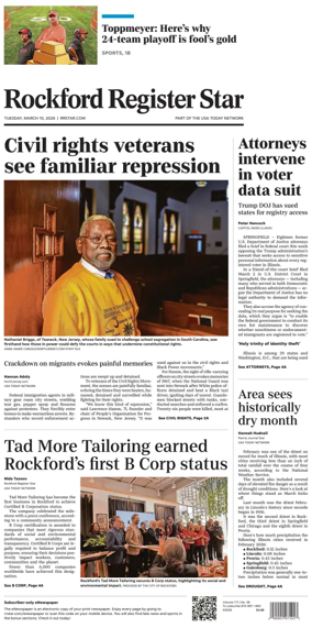 Cover of Rockford Register Star