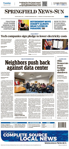 Cover of Springfield News-Sun